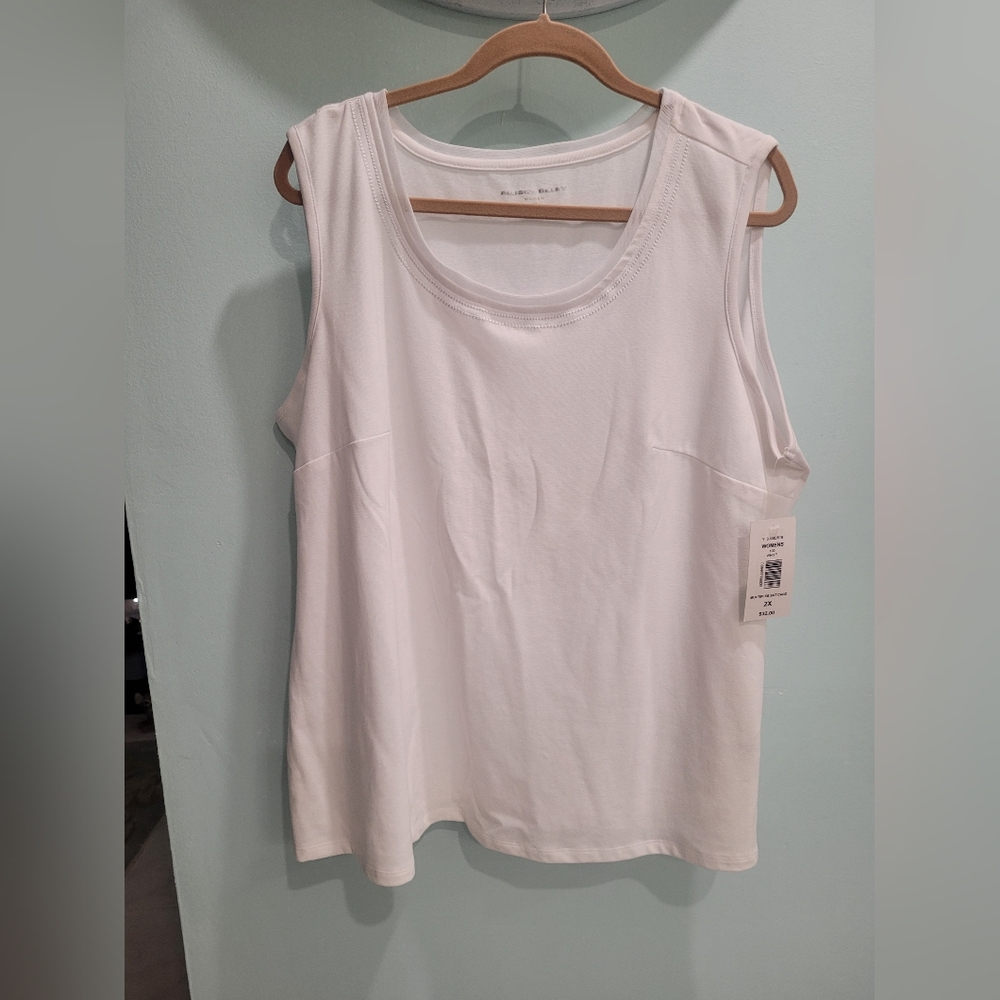 Allison Daley White Tank Top Size 2X